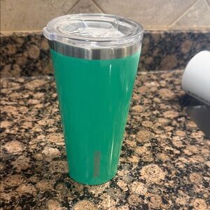 Corkcicle Teal Tumbler with Clear Lid